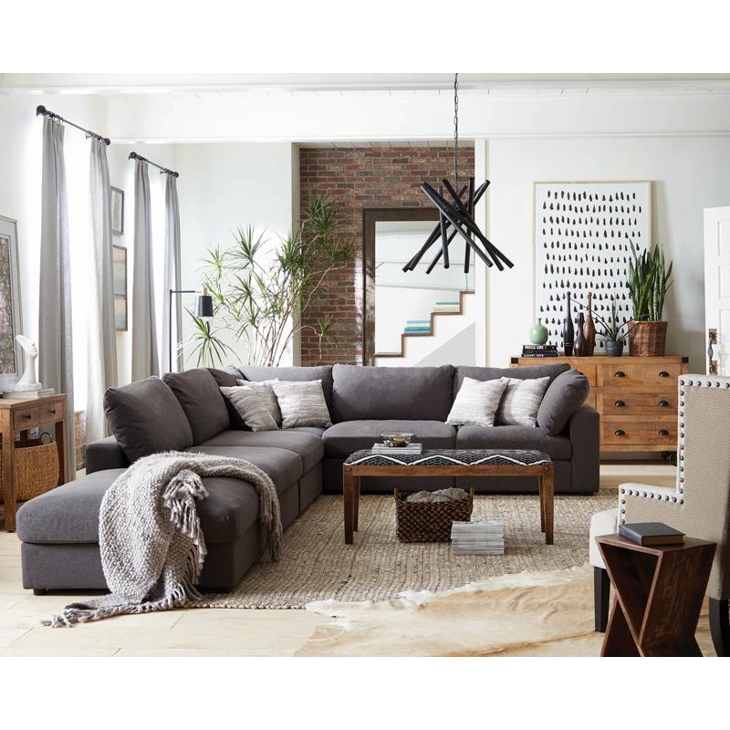 Serene 6-piece Upholstered Modular Sectional Charcoal