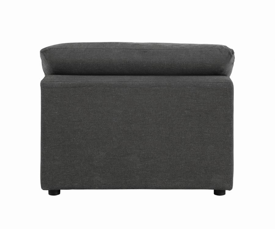 Serene Upholstered Armless Chair Charcoal