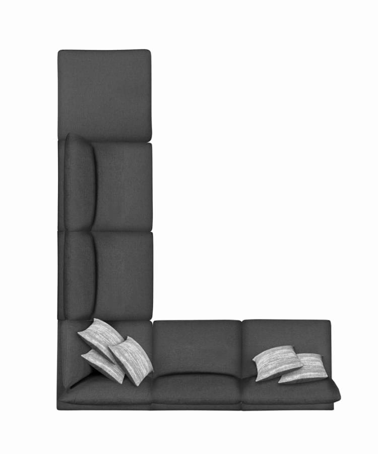 Serene Upholstered Armless Chair Charcoal