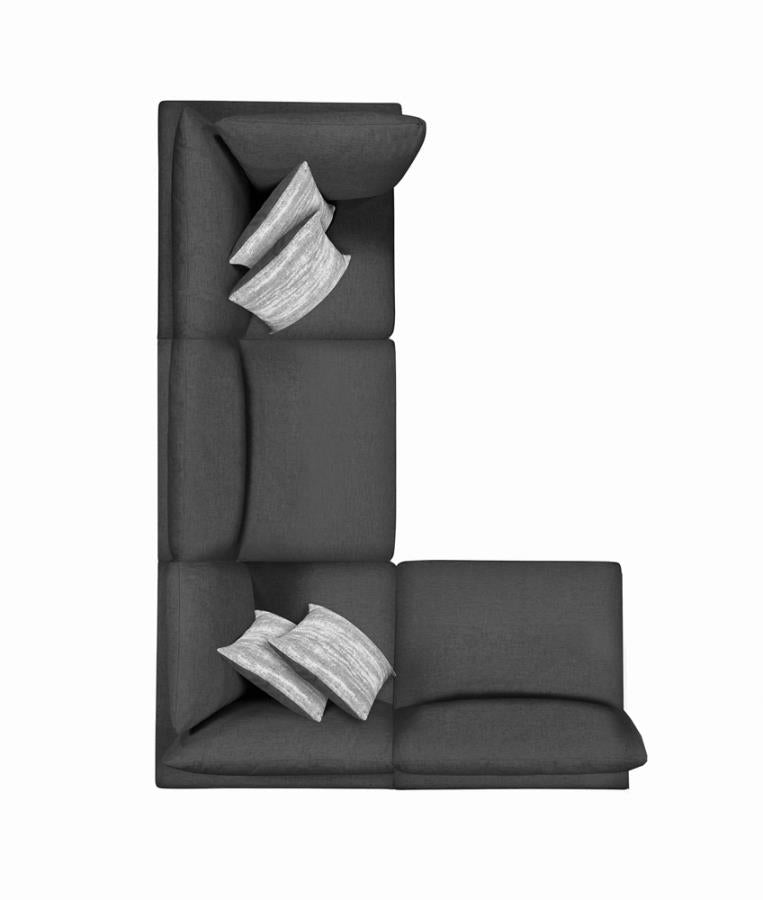 Serene Upholstered Armless Chair Charcoal