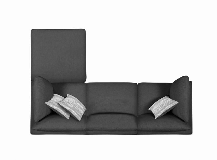 Serene Upholstered Armless Chair Charcoal