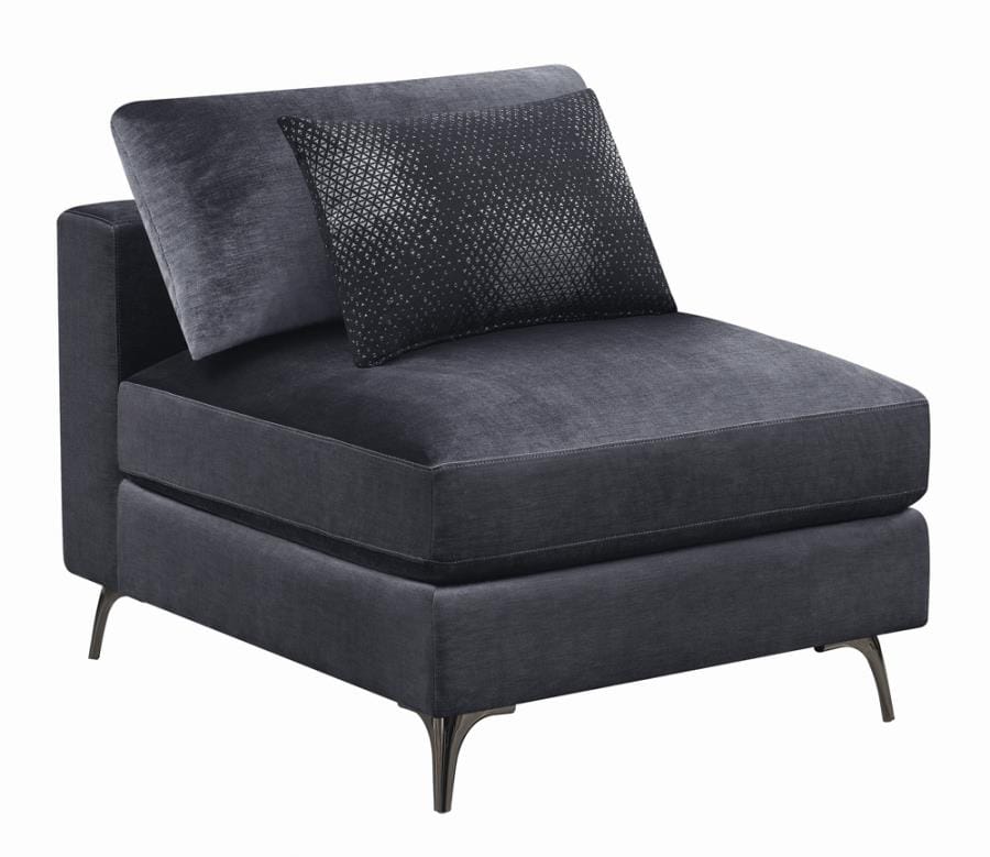 Schwartzman Removable Cushion Armless Chair Charcoal