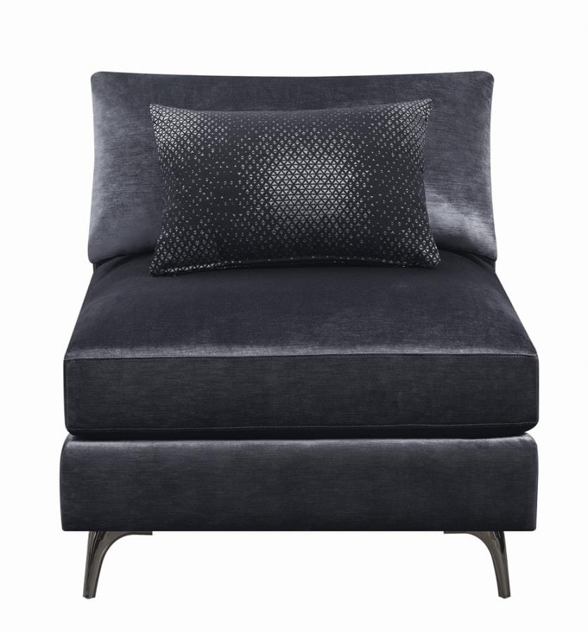 Schwartzman Removable Cushion Armless Chair Charcoal