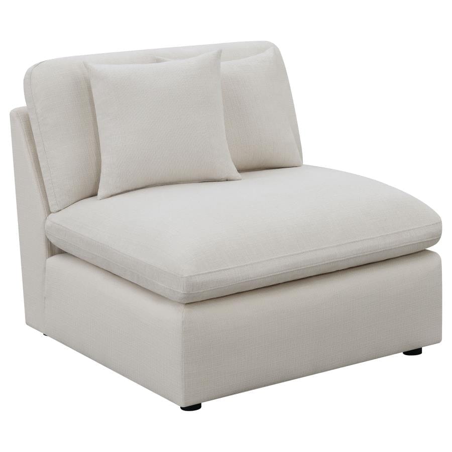 Hobson Cushion Back Armless Chair Off-White