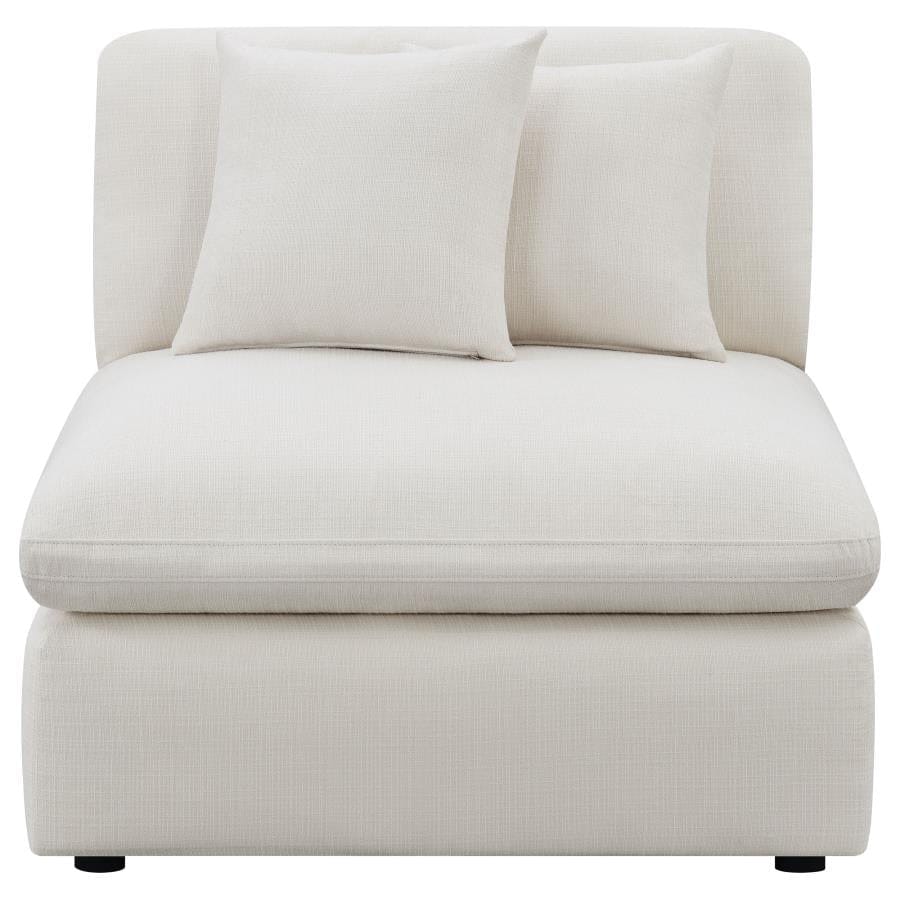 Hobson Cushion Back Armless Chair Off-White