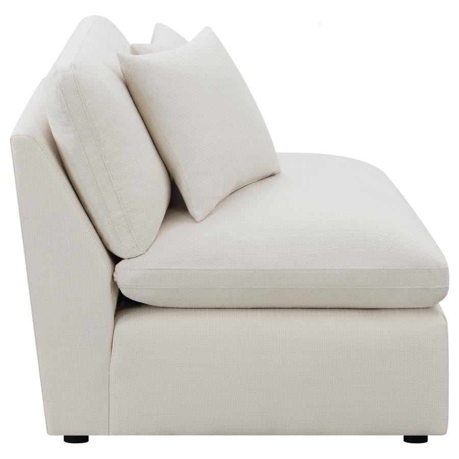 Hobson Cushion Back Armless Chair Off-White