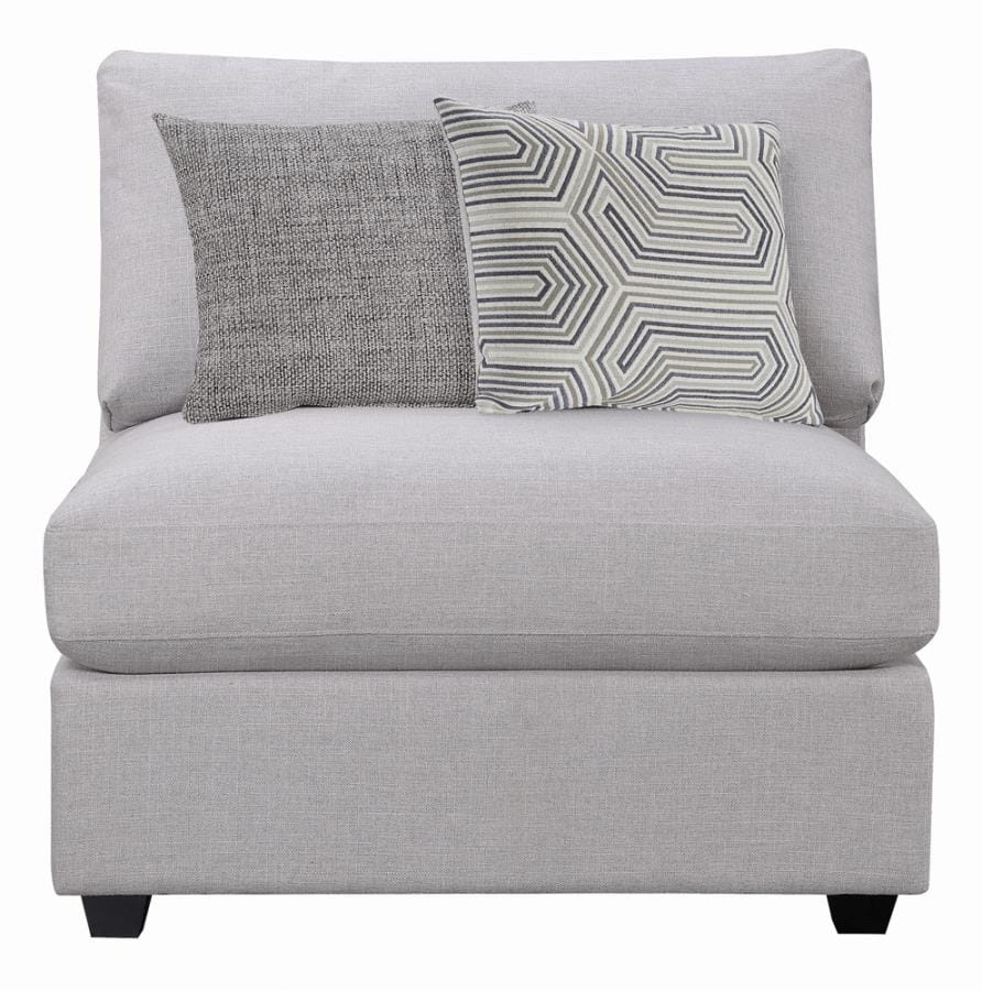 Cambria Upholstered Armless Chair Grey