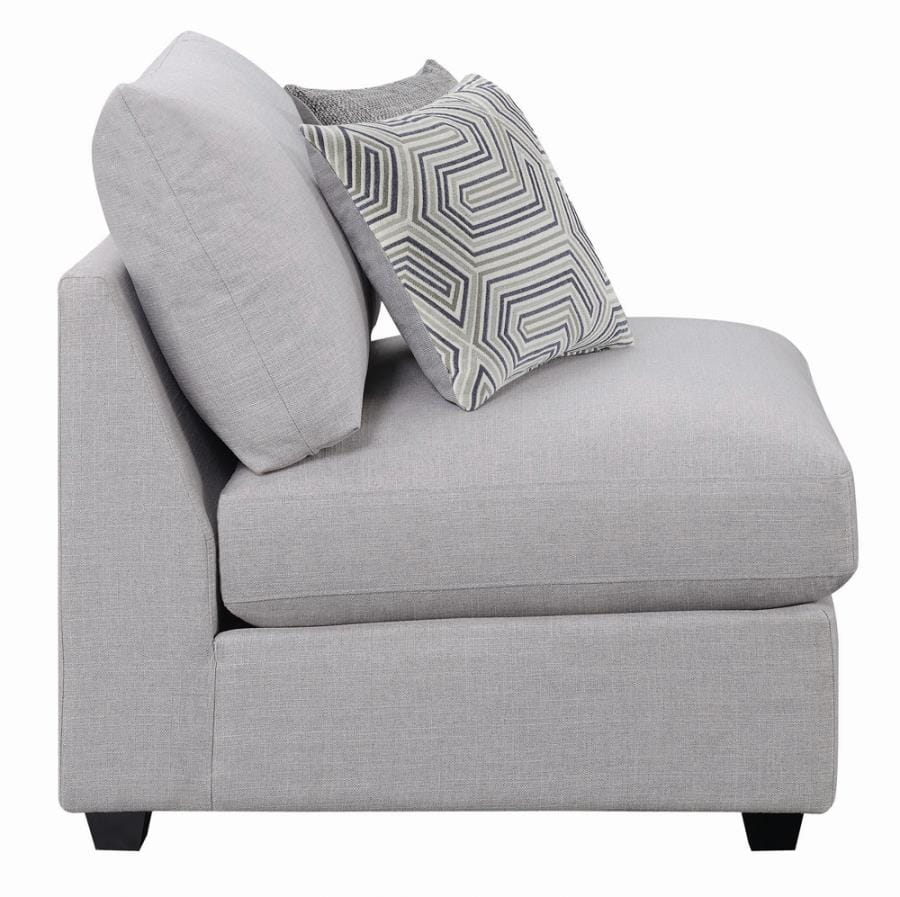 Cambria Upholstered Armless Chair Grey