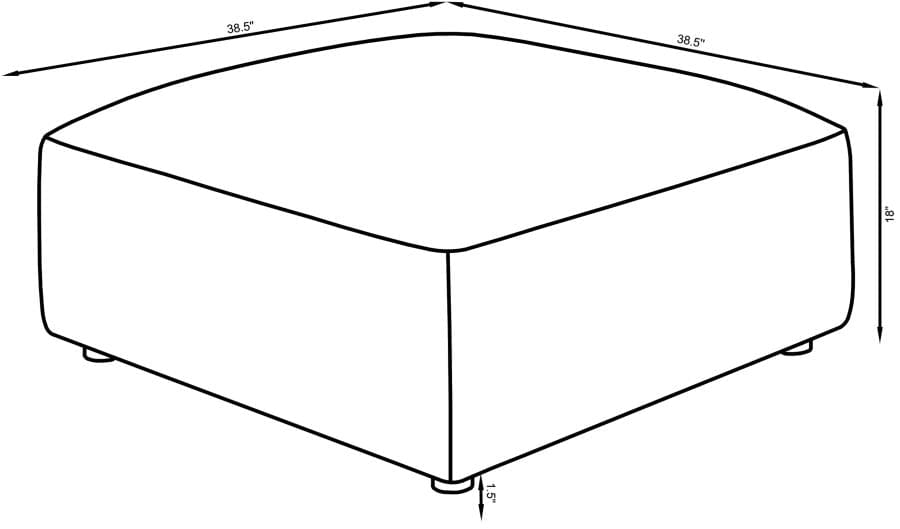 Jennifer Square Upholstered Ottoman Grey