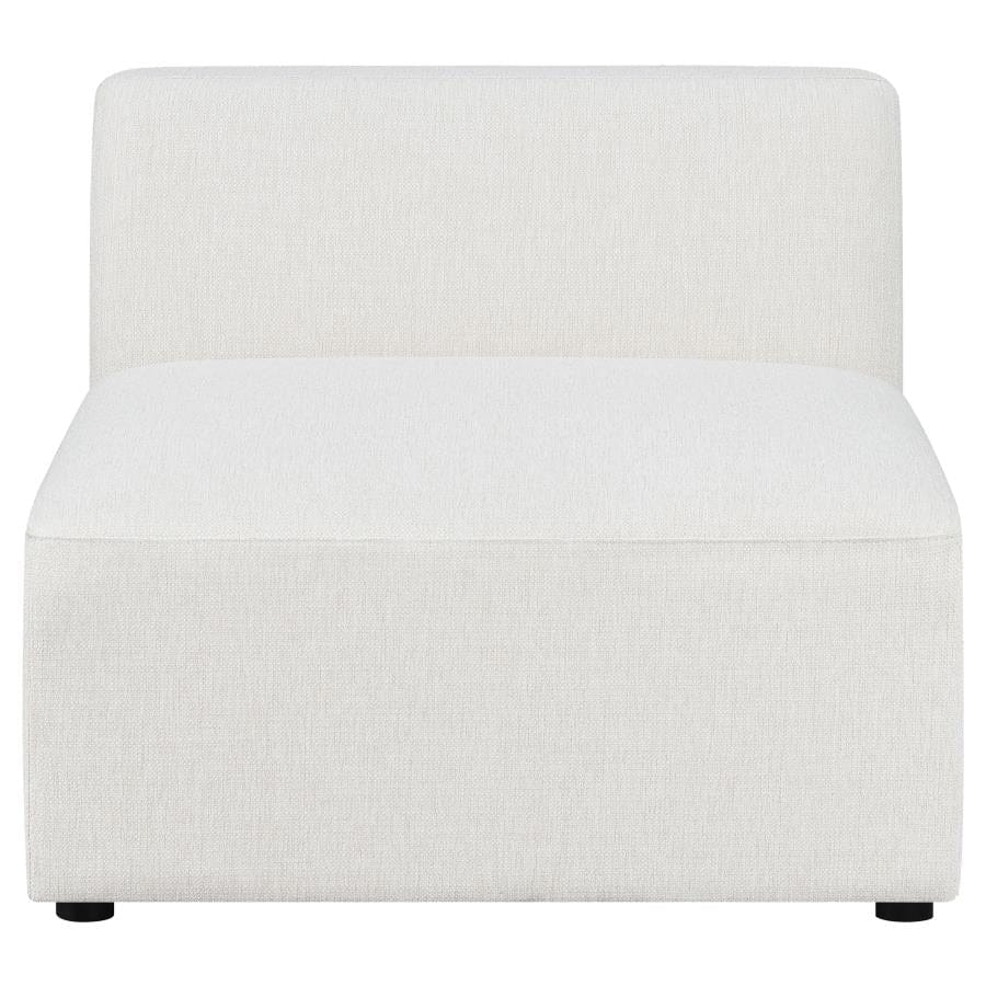 Freddie Upholstered Tight Back Armless Chair Pearl