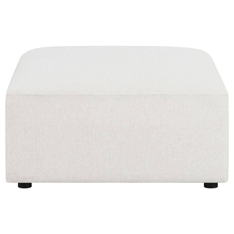 Freddie Upholstered Square Ottoman Pearl