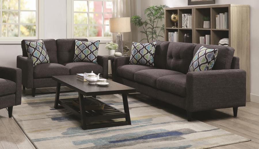 Watsonville 2-piece Cushion Back Living Room Set Grey