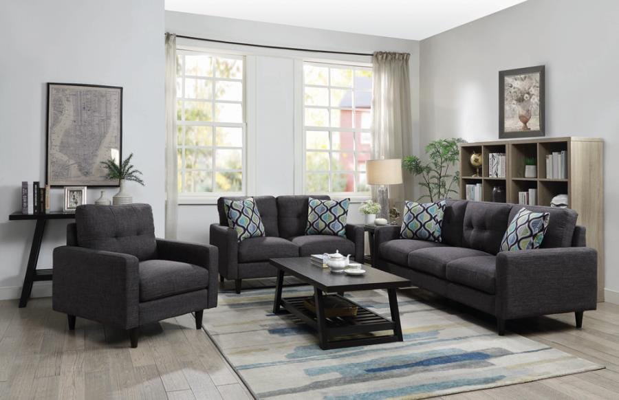 Watsonville 2-piece Cushion Back Living Room Set Grey