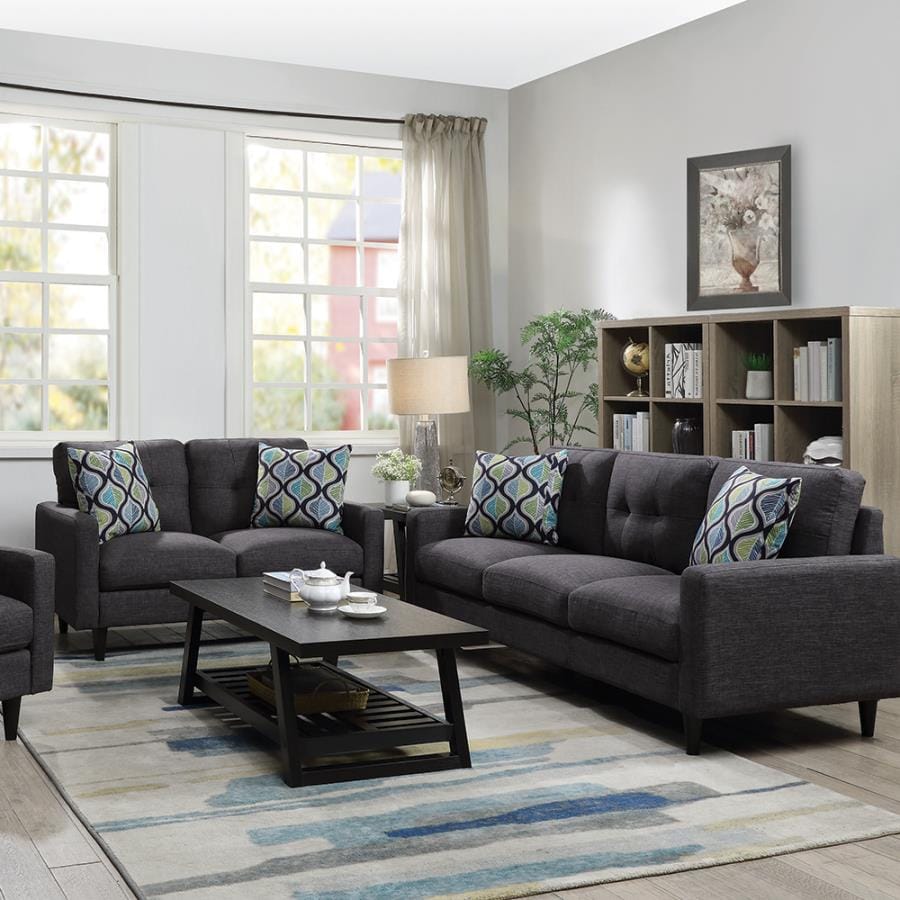 Watsonville 2-piece Cushion Back Living Room Set Grey