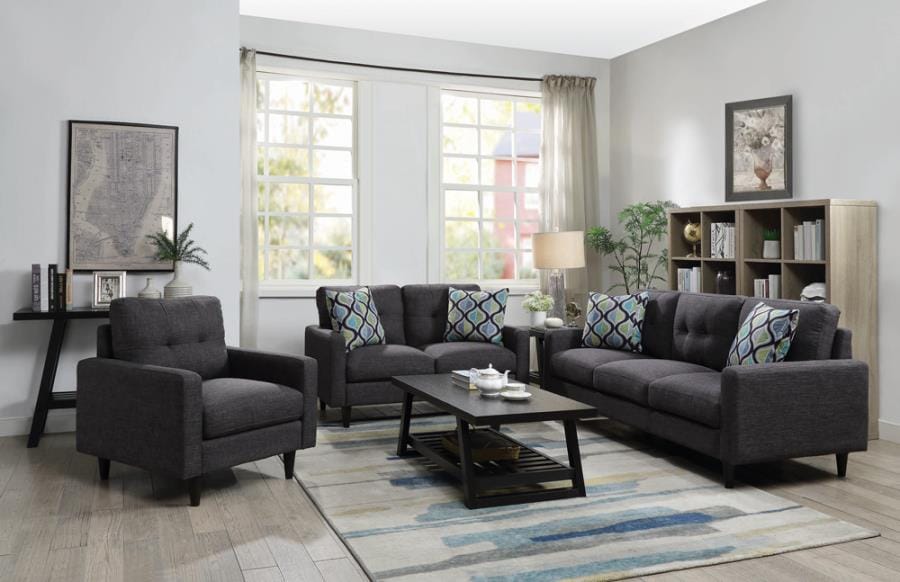 Watsonville Tufted Back Loveseat Grey