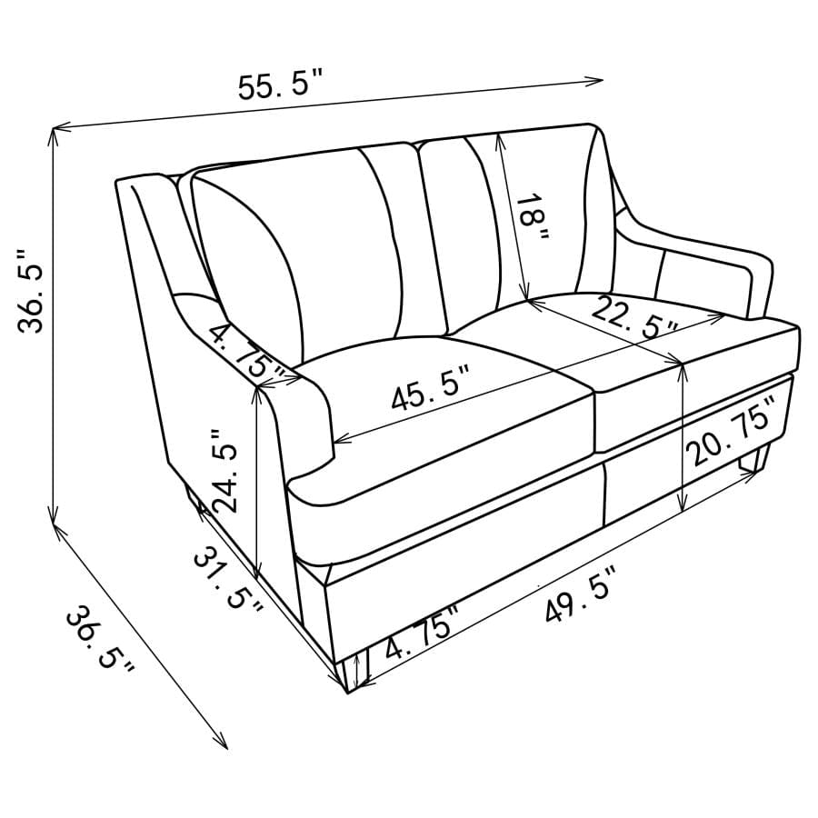 Clayton Upholstered Living Room Set Grey