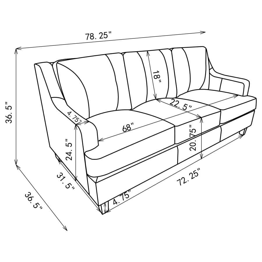 Clayton Upholstered Sloped Arm Sofa Grey