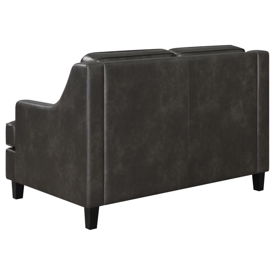 Clayton Upholstered Sloped Arm Loveseat Grey