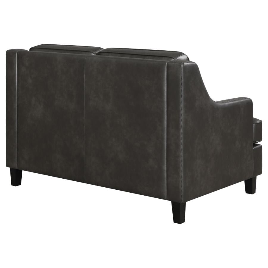 Clayton Upholstered Sloped Arm Loveseat Grey