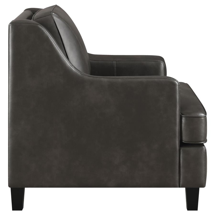 Clayton Upholstered Sloped Arm Chair Grey