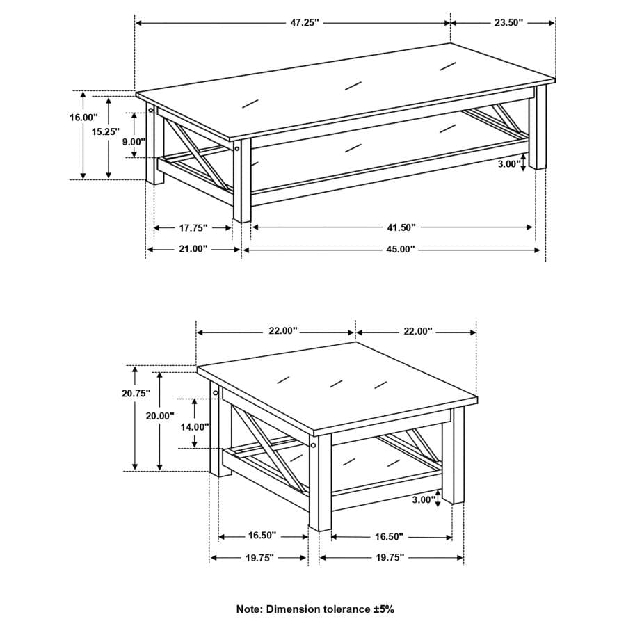 Rachelle 3-piece Occasional Table Set Deep Merlot
