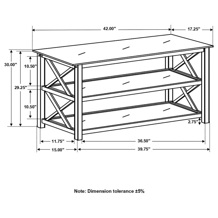 Rachelle Sofa Table with 2-shelf Deep Merlot