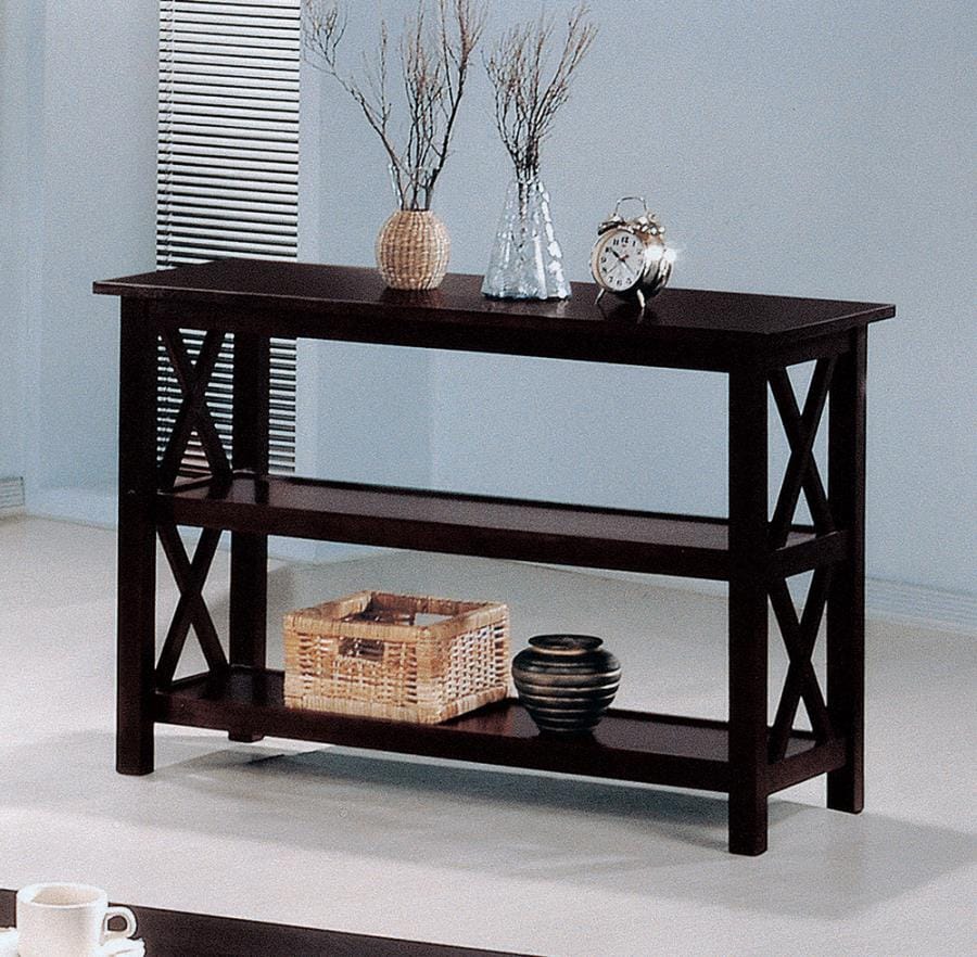 Rachelle Sofa Table with 2-shelf Deep Merlot