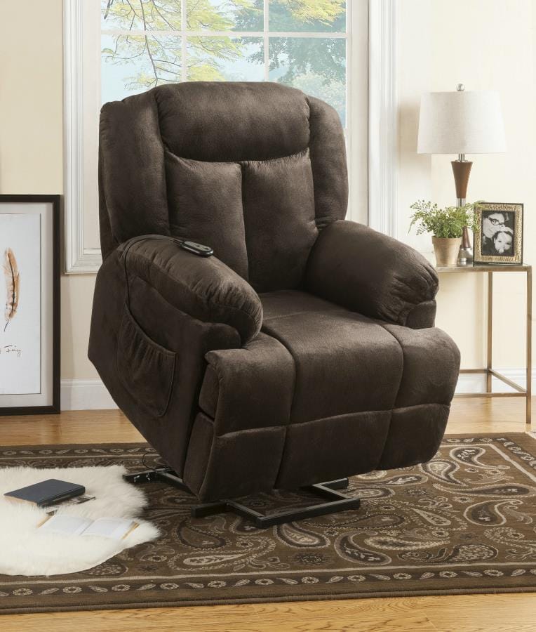 Power Lift Recliner with Wired Remote Chocolate