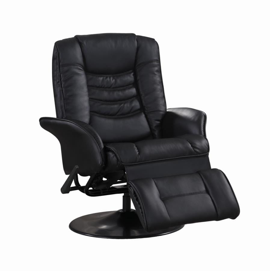 Upholstered Swivel Recliner Black