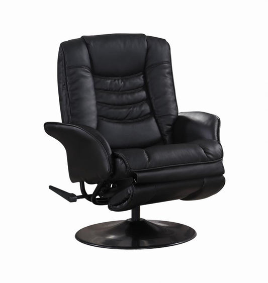 Upholstered Swivel Recliner Black