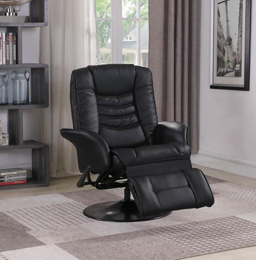 Upholstered Swivel Recliner Black