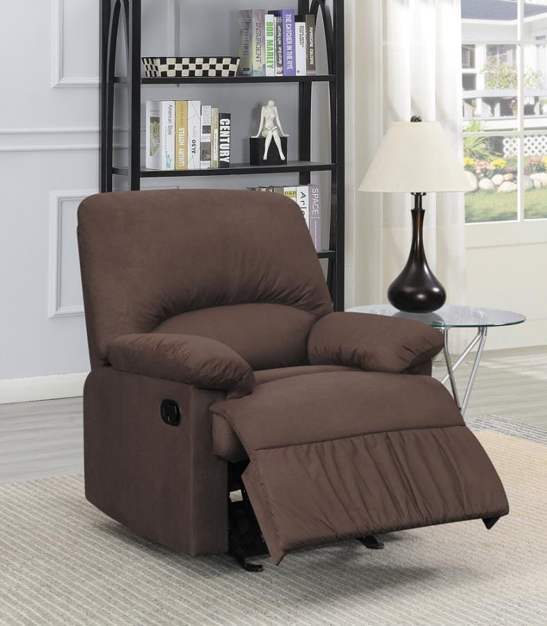 Upholstered Glider Recliner Chocolate