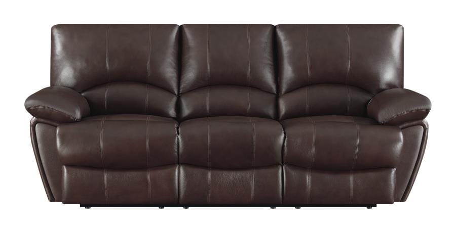 Clifford Upholstered Pillow Top Arm Living Room Set Chocolate Brown