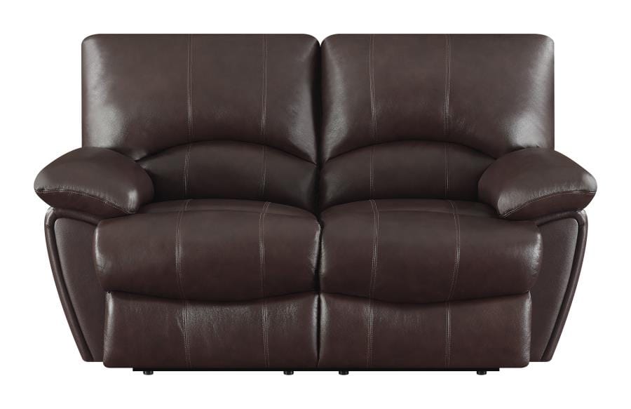 Clifford Upholstered Pillow Top Arm Living Room Set Chocolate Brown