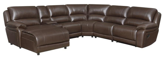 Mackenzie 6-Piece Motion Sectional Chestnut