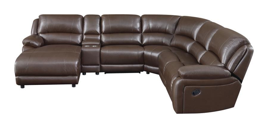 Mackenzie 6-Piece Motion Sectional Chestnut