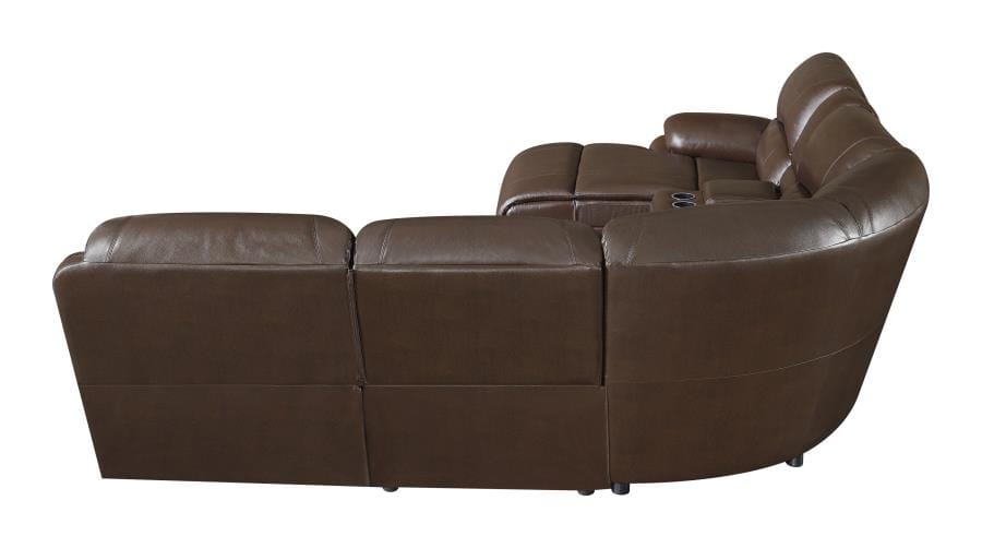 Mackenzie 6-Piece Motion Sectional Chestnut