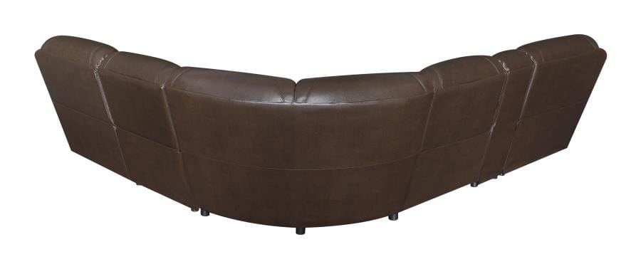 Mackenzie 6-Piece Motion Sectional Chestnut