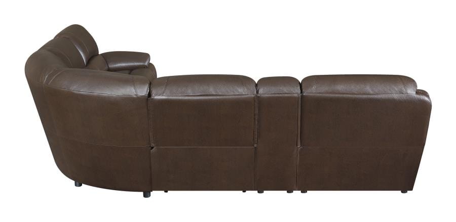 Mackenzie 6-Piece Motion Sectional Chestnut