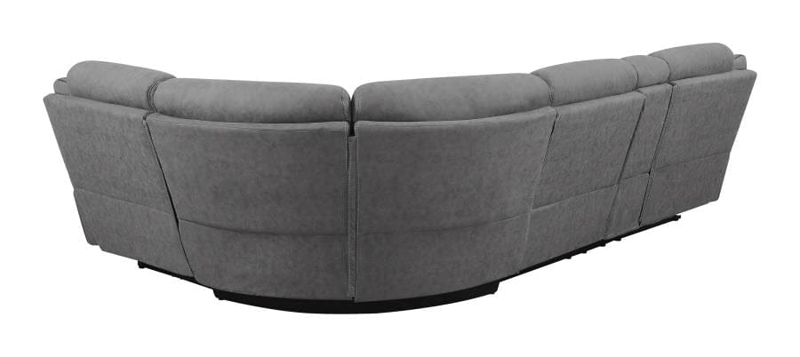 Higgins Four-Piece Upholstered Power Sectional Grey