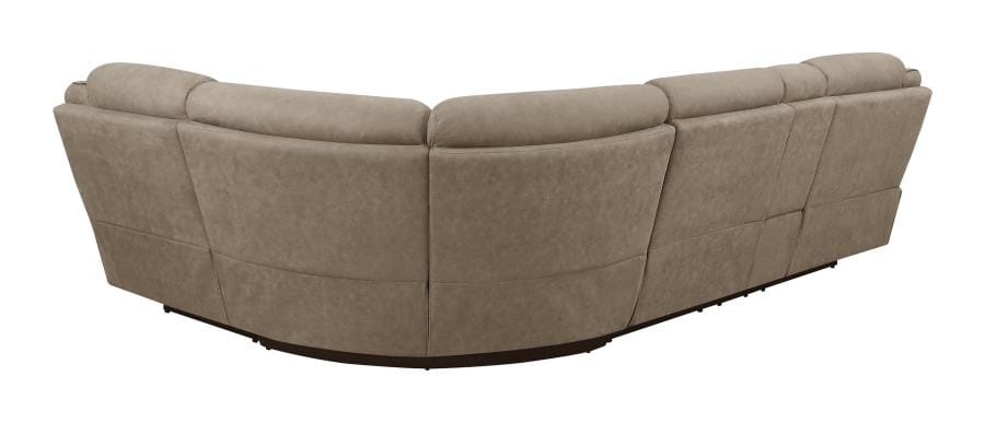 Higgins Four-Piece Upholstered Power Sectional Tan