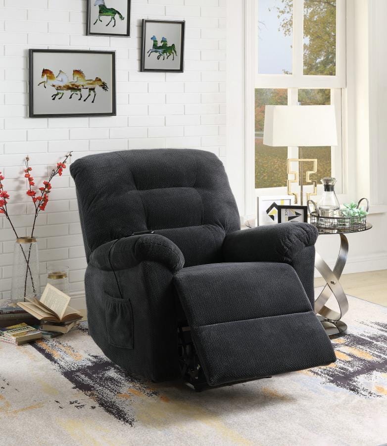 Upholstered Power Lift Recliner Charcoal