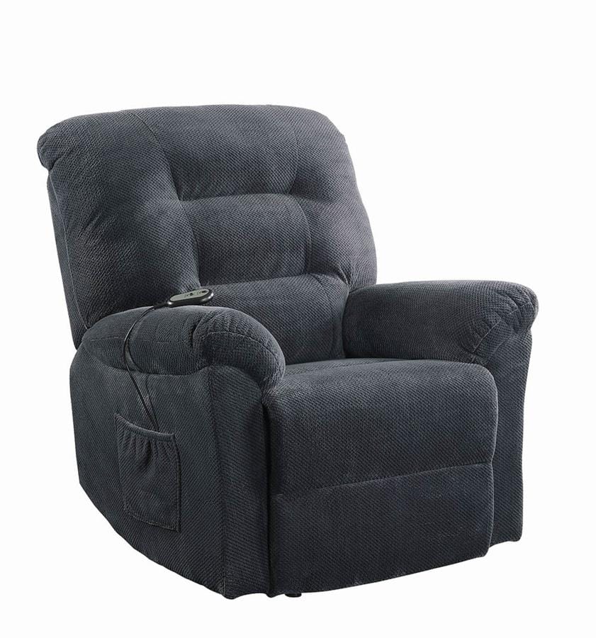 Upholstered Power Lift Recliner Charcoal