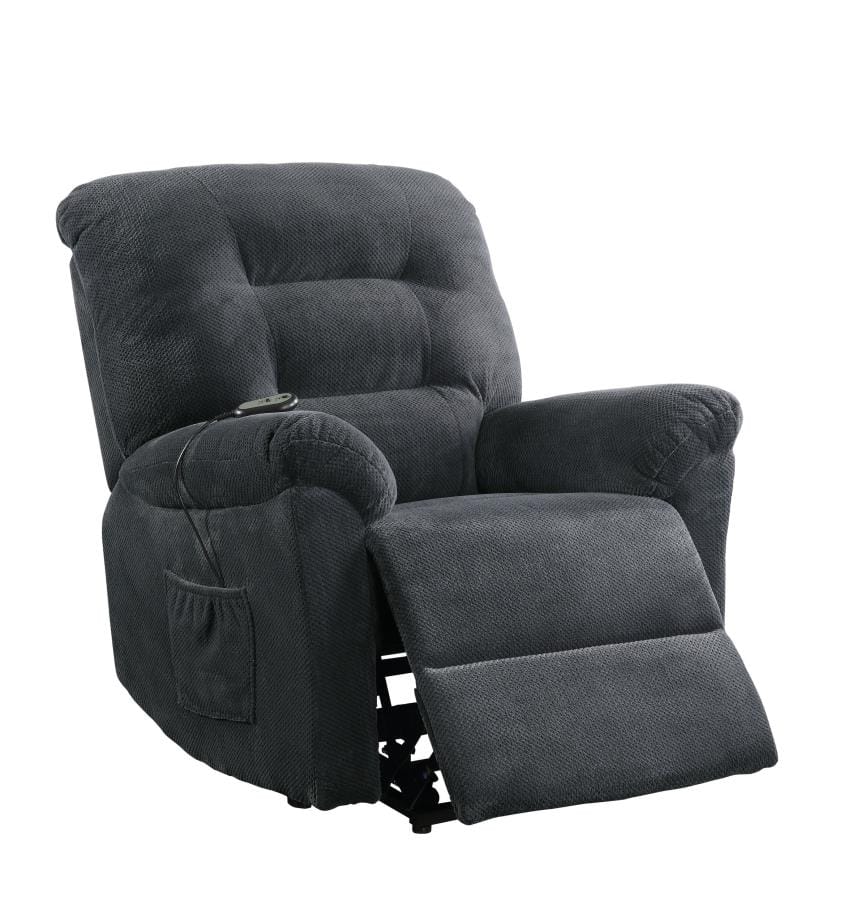 Upholstered Power Lift Recliner Charcoal