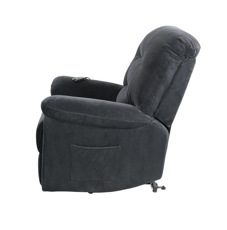 Upholstered Power Lift Recliner Charcoal