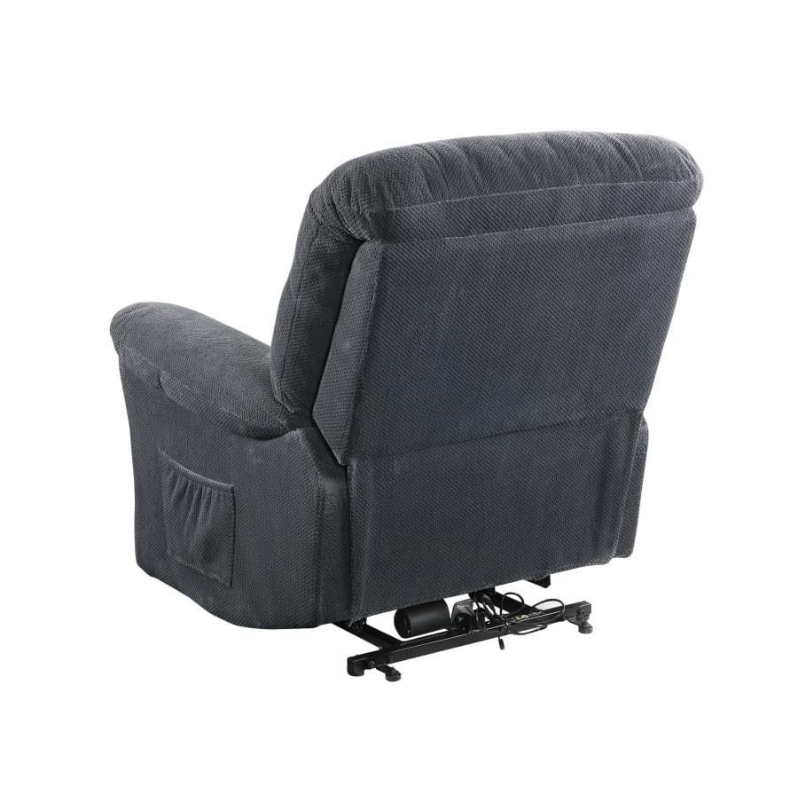 Upholstered Power Lift Recliner Charcoal