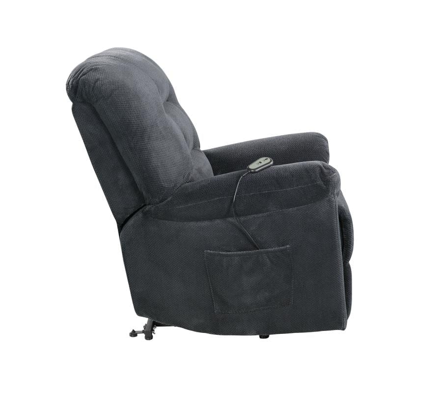 Upholstered Power Lift Recliner Charcoal