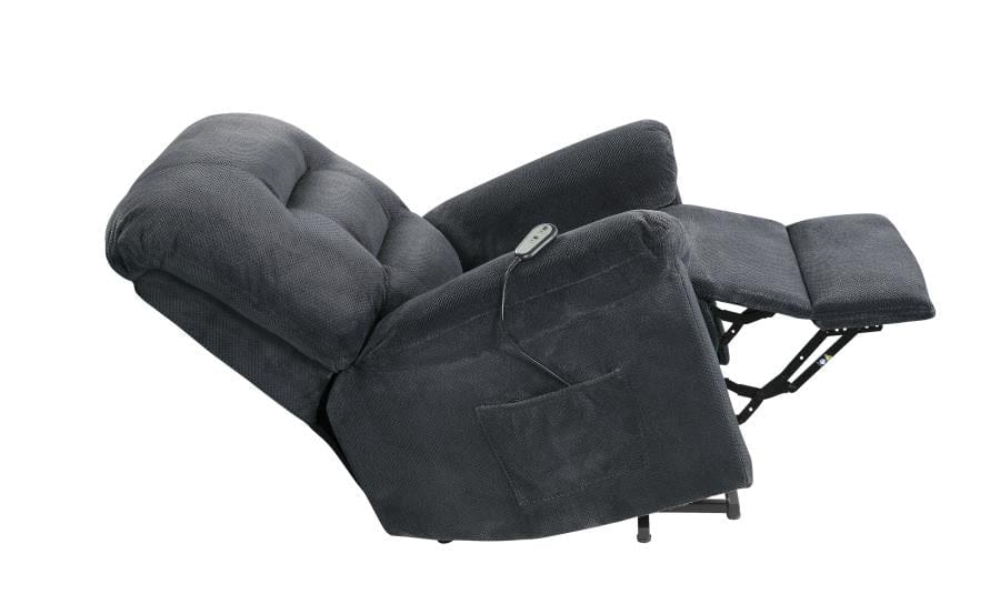 Upholstered Power Lift Recliner Charcoal