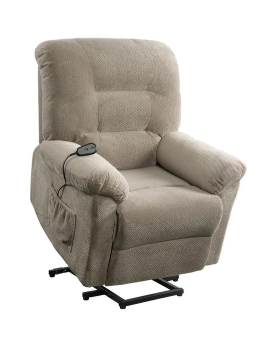 Upholstered Power Lift Recliner Beige