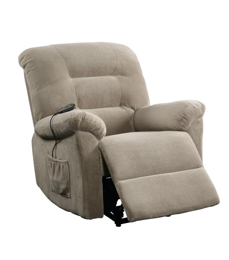Upholstered Power Lift Recliner Beige
